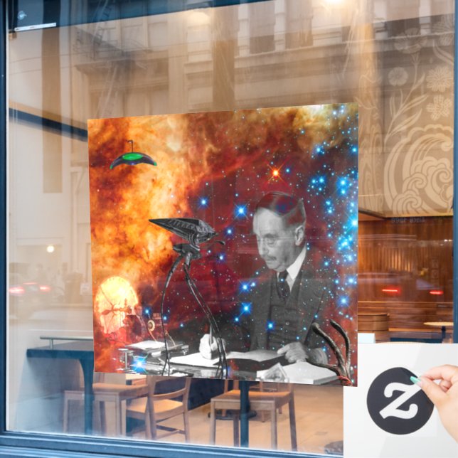 H.G.Wells-Science Fiction Fensteraufkleber (Café-Fenster)