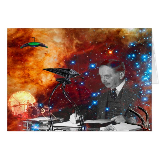 H.G.Wells-Science-Fiction-Geburtstagskarte (Vorderseite (Horizontal))