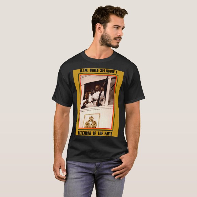 H.I.M. Haile Selassie Verteidiger des Glaubens T-Shirt (Vorne ganz)