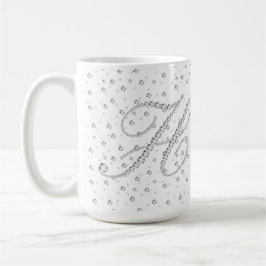 H Initial Monogram White Diamonds Print Tasse