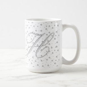 H Initial Monogram White Diamonds Print Tasse