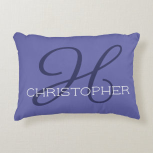H Initial Personalisiert Name Trendy Periwinkle Bl Dekokissen