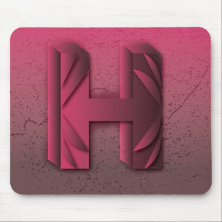 "H" Initial Personalization Letter Design. Mousepad
