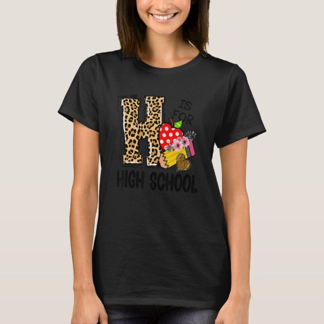 H ist für den Leopardenlehrer zurück T-Shirt (Vorderseite)