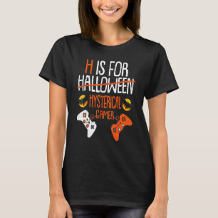 H ist für Halloween hysterischer Gamer-Handheld-Ko T-Shirt