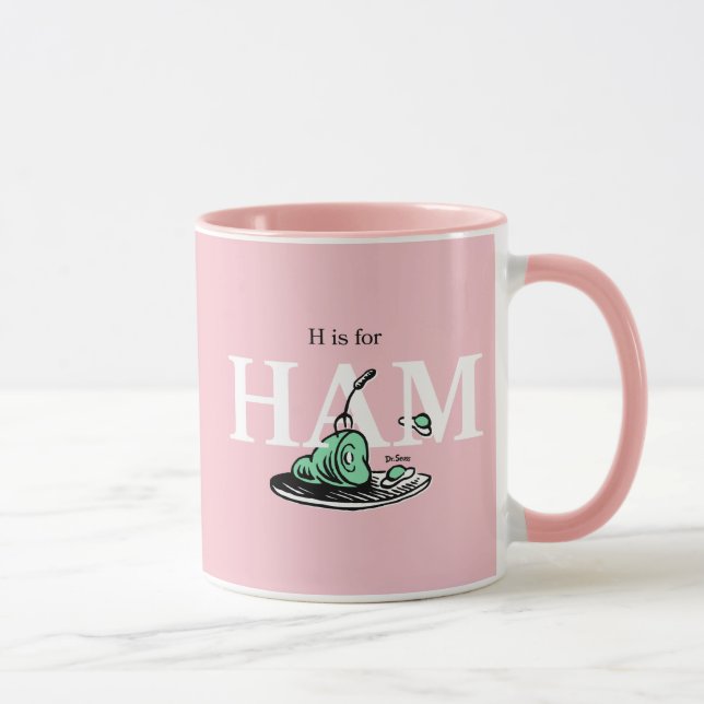 "H ist für HAM" | Alphabet-Design Tasse (Rechts)