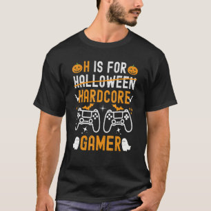 H ist für Hardcore Gamer Halloween Videospiele Kid T-Shirt