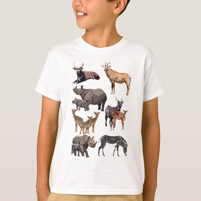 H ist für Hoofstock Illustration Diverse Hoofed Ma T-Shirt (Vorderseite)