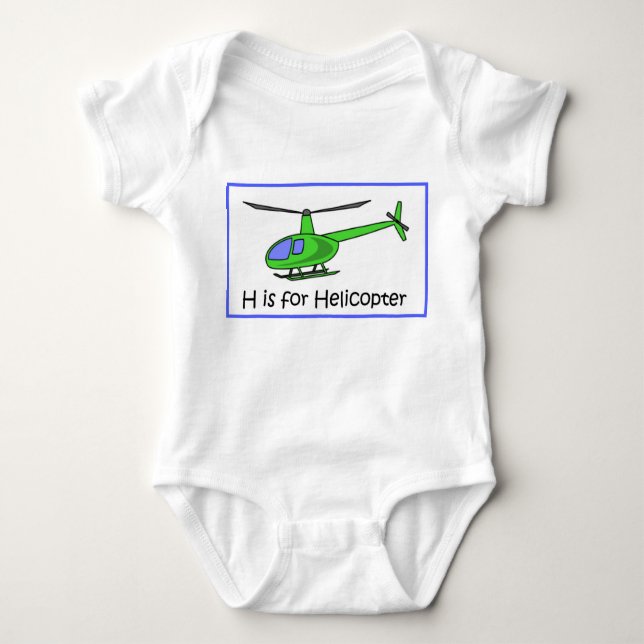 H ist für Hubschrauber Baby Strampler (Vorderseite)