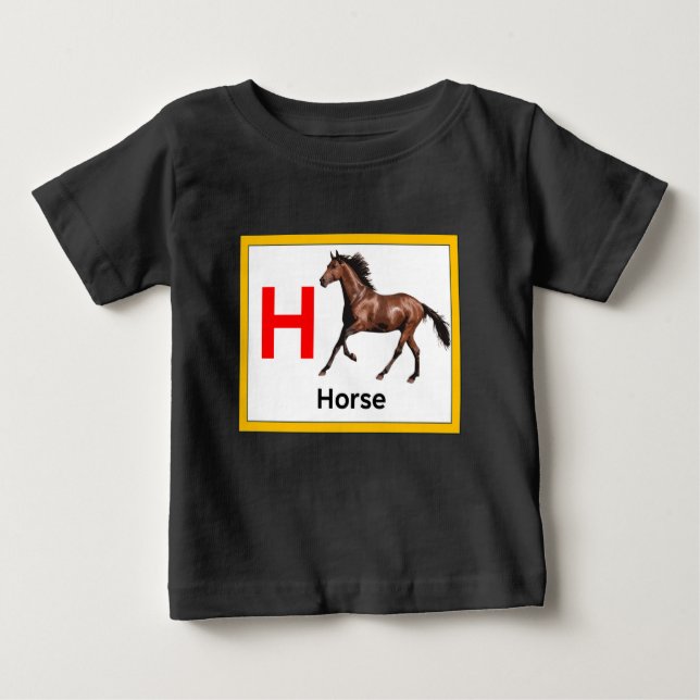 H ist für Pferd Baby T-shirt (Vorderseite)