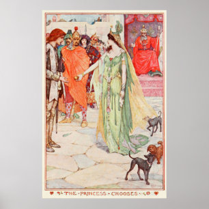 H J Ford Vintag Illustration Die Prinzessin wählt Poster