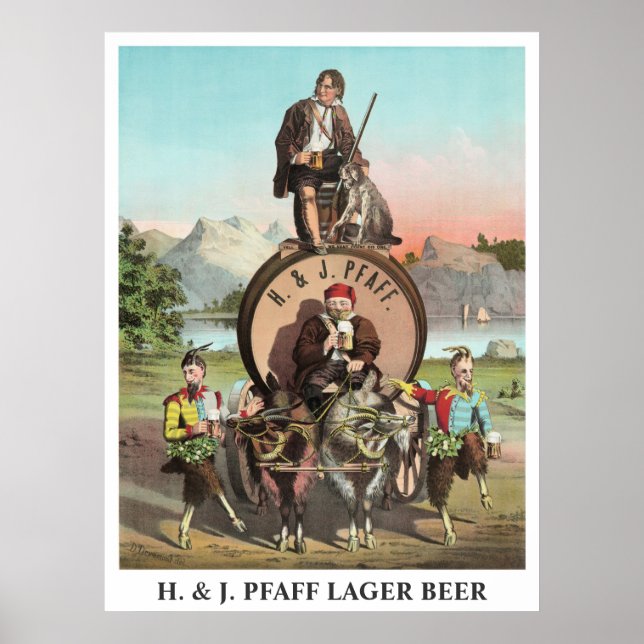 H. & J. Pfaff Lager Beer bearbeitbarer Titel Poster (Vorne)