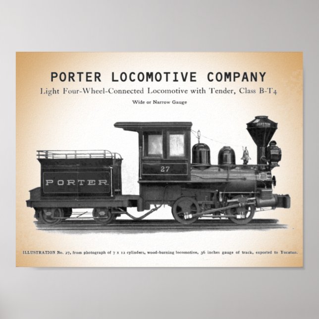 H K Porter Locomotive Company Klasse B-T4 Print Poster (Vorne)