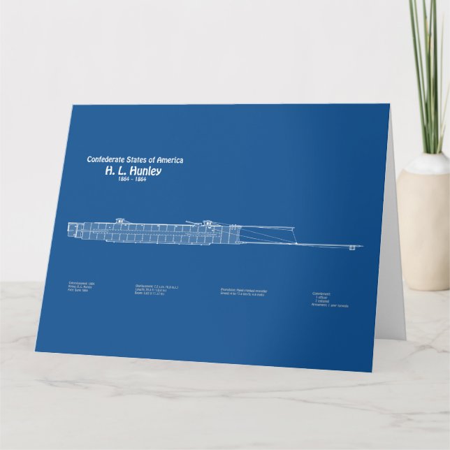 H. L. Hunley - Pläne für Schiffskonzepte ABD Dankeskarte (Vorderseite)