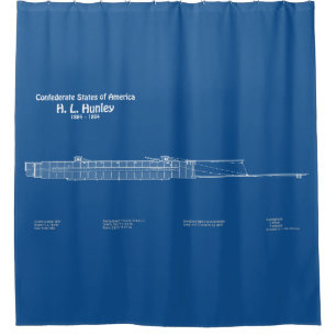 H. L. Hunley - Pläne für Schiffskonzepte ABD Duschvorhang