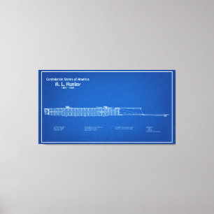 H. L. Hunley - Pläne für Schiffskonzepte ABD Leinwanddruck