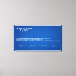 H. L. Hunley - Pläne für Schiffskonzepte ABD Leinwanddruck