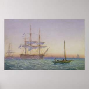 H.M. Frigates am Anker Poster