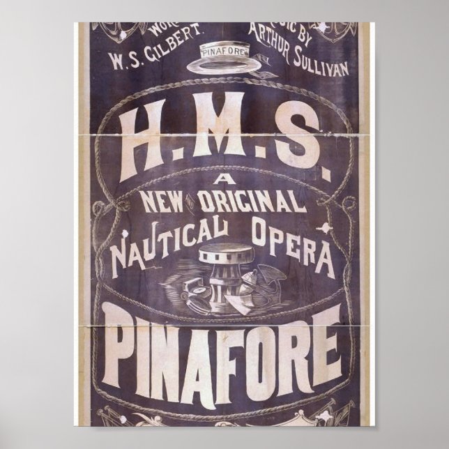 H.M.S. Pinafront, 'Nautical Opera' Retro Theater Poster (Vorne)