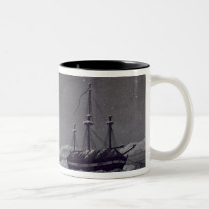 H.M. Schiffe Hecla u. Griper im Winter-Hafen, von Zweifarbige Tasse