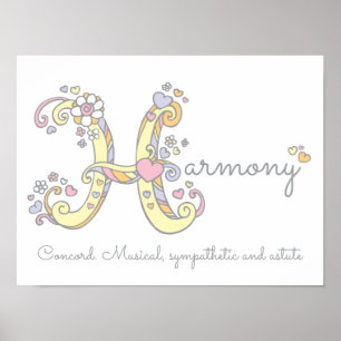 H monogram art Harmongirls name meint poster