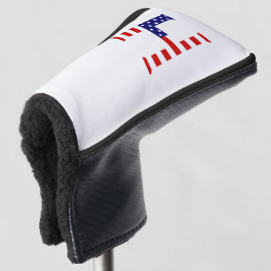 H Monogram überlagert auf US Flag Pccer Golf Headcover