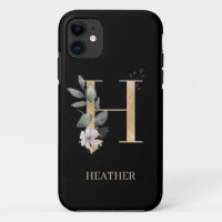 H Monogramm Floral Personalisiert