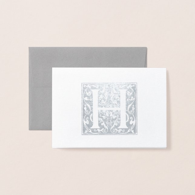 H Monogramm Folienkarte (Vorderseite mit Umschlag)