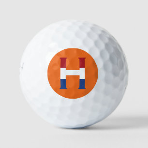 H Monogramm überlagert auf NLD-Flagge auf oder be6 Golfball