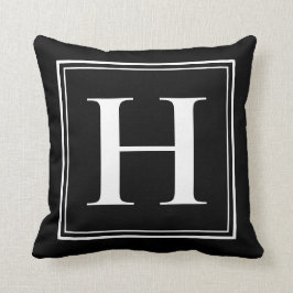 H Monogramm-Vorlage Elegant Moderne Schwarz-weiß Kissen
