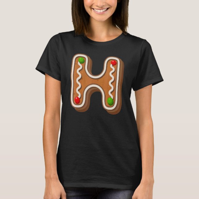 H Niedliche Hauptstadt Weihnachtskost Alphabet Bri T-Shirt (Vorderseite)