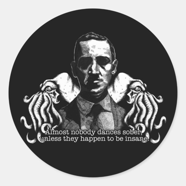H.P. Lovecraft Cthulu Runder Aufkleber (Vorderseite)