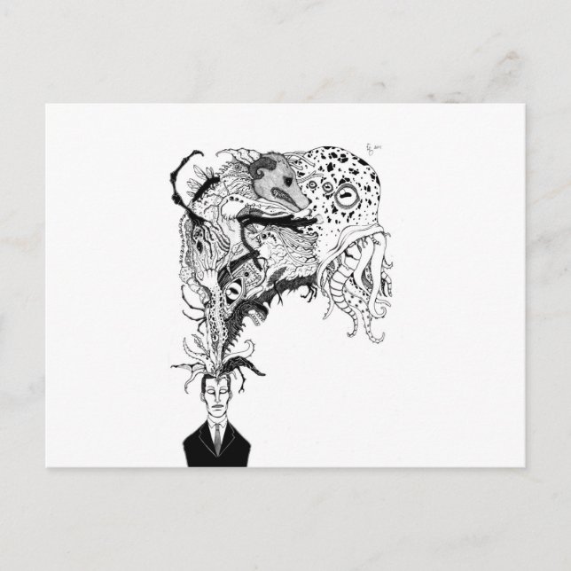 H.P. Lovecraft-Monster Postkarte (Vorderseite)