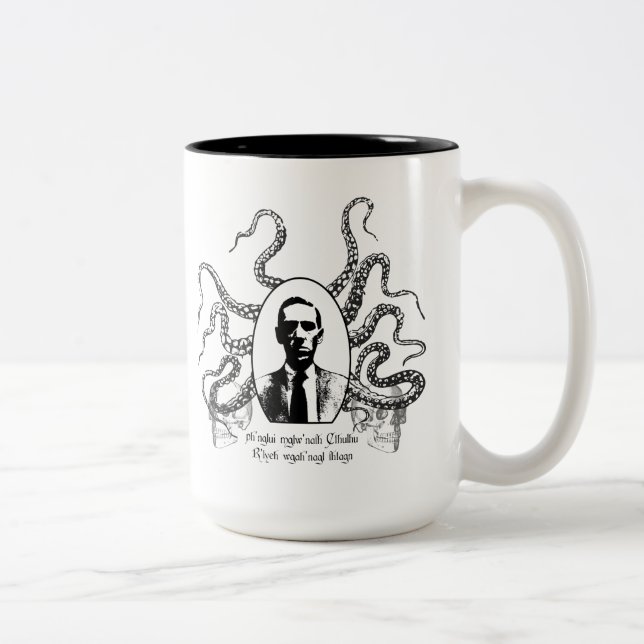 H.P. Lovecraft Mug des Schicksals Zweifarbige Tasse (Rechts)