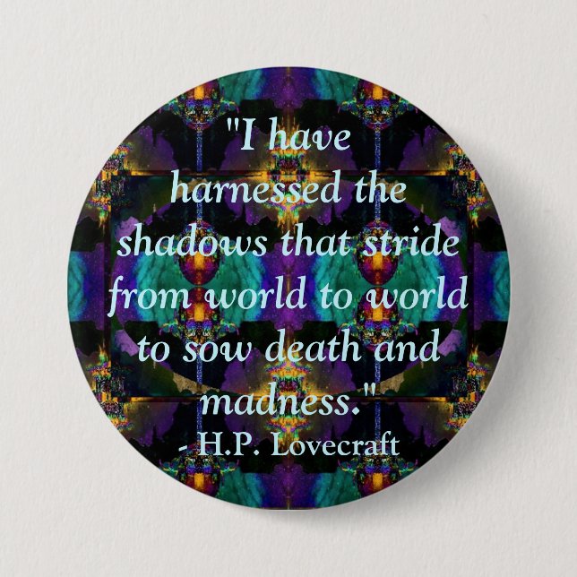 H.P. Lovecraft Zitat-Knopf Button (Vorderseite)