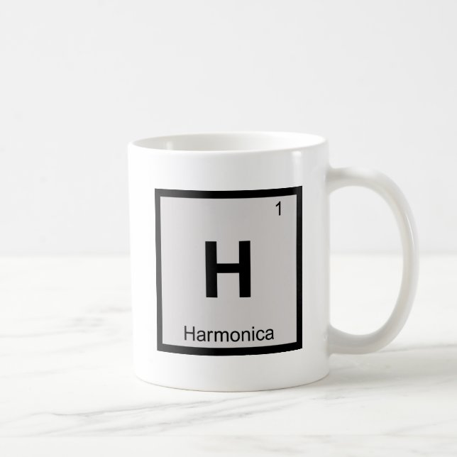 H - Periodischer Tisch der Harmonica Music Chemist Kaffeetasse (Rechts)