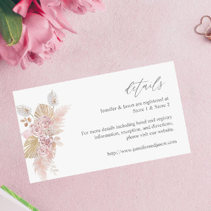 H Pink Boho Floral SM Umschließungskarte 2 Begleitkarte