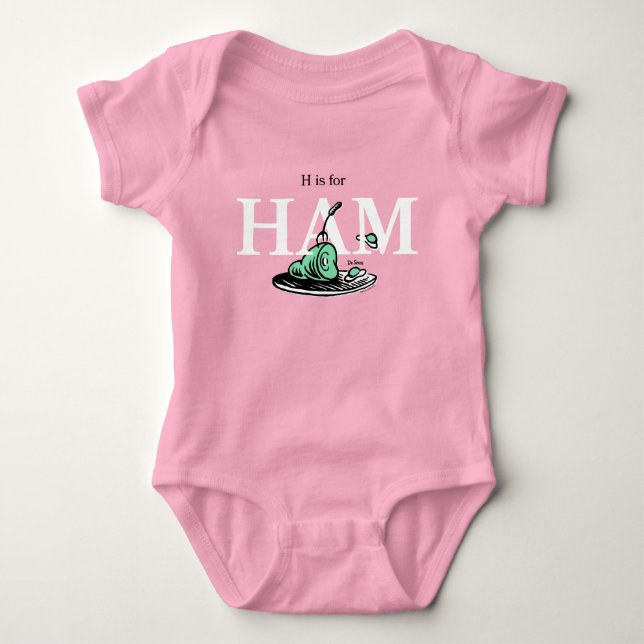 "H steht für HAM" | Alphabet-Design Baby Strampler (Vorderseite)