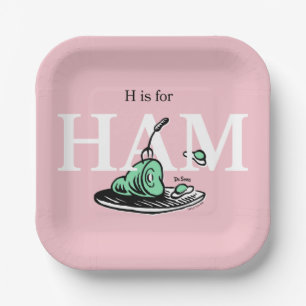 "H steht für HAM"   Alphabet-Design Pappteller