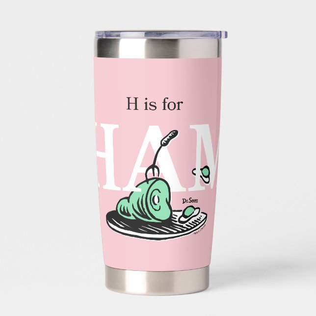 "H steht für HAM" | Alphabet-Design Thermobecher (Links)