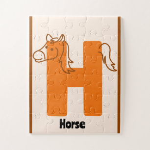 H steht für Pferd" Alphabet Poster Puzzle