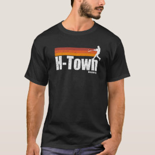 H Town Houston City Texas Baseball Vintage Streife T-Shirt