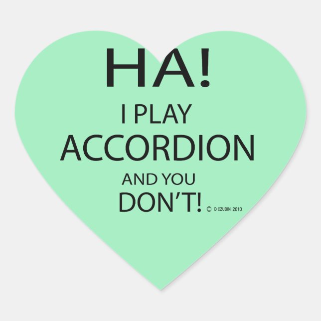 Ha Accordion Heart Sticker (Vorderseite)