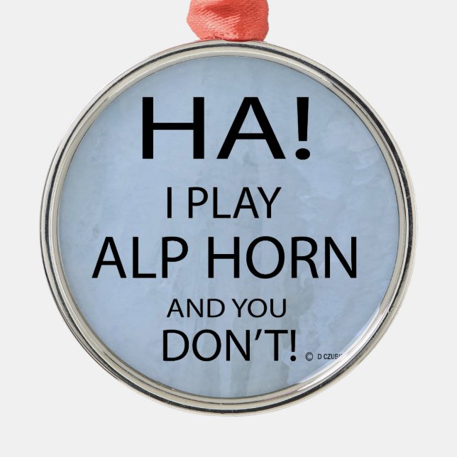 Ha Alphorn Ornament Aus Metall (Vorne)