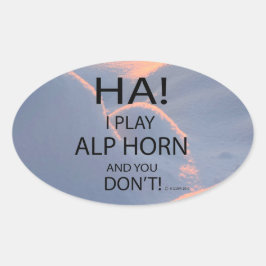 Ha Alphorn Oval Sticker