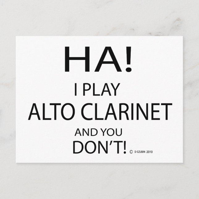 Ha Alto Clarinet Postkarte (Vorderseite)