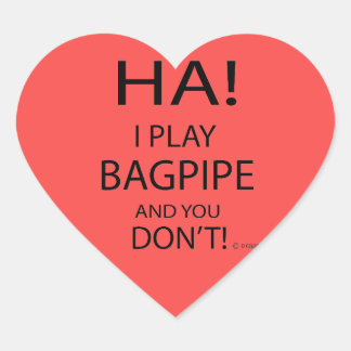 Ha Bagpipe Heart Sticker