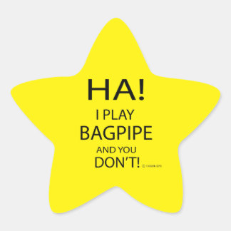 Ha Bagpipe Star Sticker