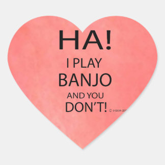 Ha Banjo Heart Sticker
