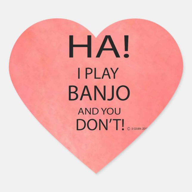 Ha Banjo Heart Sticker (Vorderseite)